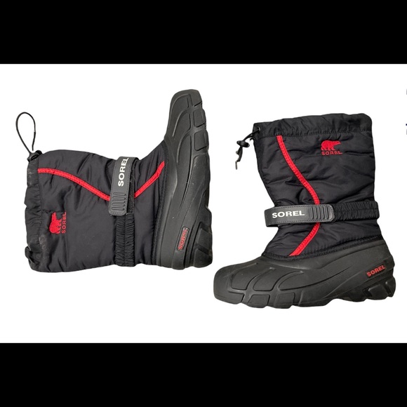 Sorel Shoes - Sorel Black and Red Winter Boots